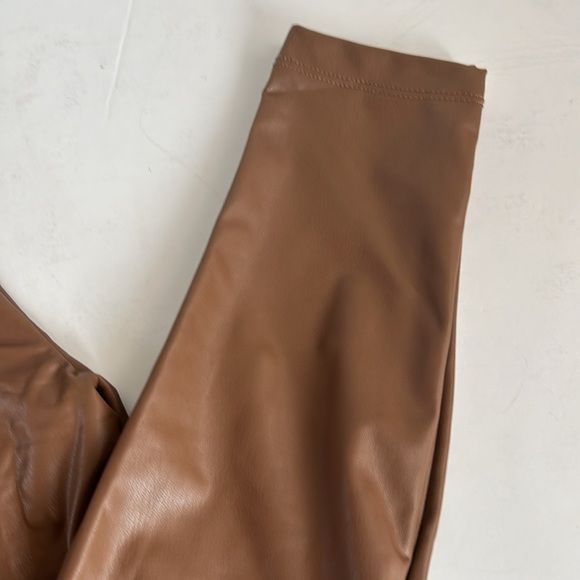 Zenana brown high rise faux leather leggings - Picture 9 of 13